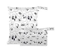Waassud 2Pcs Wet Dry Bag Spooky Cuties Pattern Reusable Diaper Bag