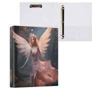 Waassud 3 Ring Binders 1.5 Inch Angel in The Forest Decorative Round Ring Binder with Metal Clip A4 Organizer for Home Office 2 Pack