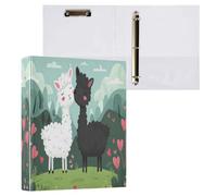 Waassud 3 Ring Binders 1.5 Inch Cartoon Alpaca Decorative Round Ring Binder with Metal Clip A4 Organizer for Home Office 1 Pack