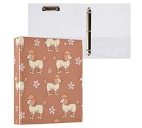 Waassud 3 Ring Binders 1.5 Inch Cartoon Poodles Decorative Round Ring Binder with Metal Clip A4 Organizer for Home Office 2 Pack
