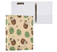 Waassud 3 Ring Binders 1.5 Inch Coconut Jack-o-Lantern Faces Decorative Round Ring Binder with Metal Clip A4 Organizer for Home Office 2 Pack