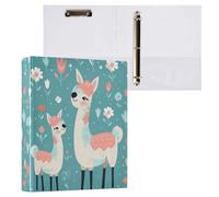 Waassud 3 Ring Binders 1.5 Inch Cute Cartoon Alpaca Decorative Round Ring Binder with Metal Clip A4 Organizer for Home Office 1 Pack