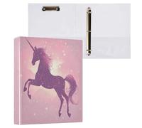 Waassud 3 Ring Binders 1.5 Inch Elegant Horse Decorative Round Ring Binder with Metal Clip A4 Organizer for Home Office 1 Pack