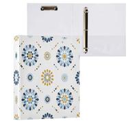 Waassud 3 Ring Binders 1.5 Inch Floral Mandalas Decorative Round Ring Binder with Metal Clip A4 Organizer for Home Office 2 Pack