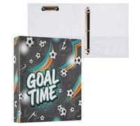 Waassud 3 Ring Binders 1.5 Inch Goal Time Decorative Round Ring Binder with Metal Clip A4 Organizer for Home Office 1 Pack