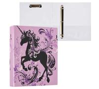 Waassud 3 Ring Binders 1.5 Inch Horse Decorative Round Ring Binder with Metal Clip A4 Organizer for Home Office 1 Pack