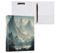 Waassud 3 Ring Binders 1.5 Inch Landscape Mountains Decorative Round Ring Binder with Metal Clip A4 Organizer for Home Office 2 Pack
