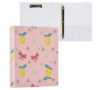 Waassud 3 Ring Binders 1.5 Inch Lemons Bows Decorative Round Ring Binder with Metal Clip A4 Organizer for Home Office 2 Pack