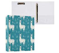 Waassud 3 Ring Binders 1.5 Inch Lovely Alpaca Decorative Round Ring Binder with Metal Clip A4 Organizer for Home Office 1 Pack