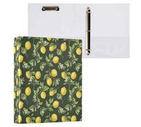 Waassud 3 Ring Binders 1.5 Inch Ripe Yellow Lemons Decorative Round Ring Binder with Metal Clip A4 Organizer for Home Office 1 Pack