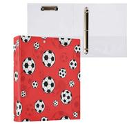 Waassud 3 Ring Binders 1.5 Inch Soccer Ball Decorative Round Ring Binder with Metal Clip A4 Organizer for Home Office 1 Pack
