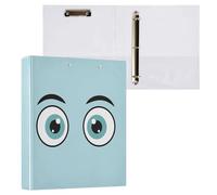 Waassud 3 Ring Binders 1.5 Inch Teal-Blue Eyes Decorative Round Ring Binder with Metal Clip A4 Organizer for Home Office 1 Pack