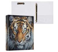 Waassud 3 Ring Binders 1.5 Inch Tiger Head Decorative Round Ring Binder with Metal Clip A4 Organizer for Home Office 2 Pack