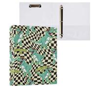 Waassud 3 Ring Binders 1.5 Inch Tyrannosaurus Rex Decorative Round Ring Binder with Metal Clip A4 Organizer for Home Office 1 Pack