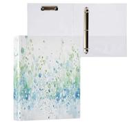 Waassud 3 Ring Binders 1.5 Inch Watercolor Raindrop Decorative Round Ring Binder with Metal Clip A4 Organizer for Home Office 1 Pack
