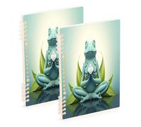 Waassud A Frog Practicing Yoga Spiral Notebooks for Work College Detachable Ruled Notebooks Journal Note Book 60 Pages A5 Office Supplies 2 Pack