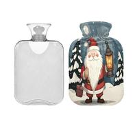 Waassud A Gnome Holding A Lantern Hot Water Bottle with Soft Cover Hot Water Bag for Pain Relief 2L Water Heating Pad for Neck Shoulder Medium