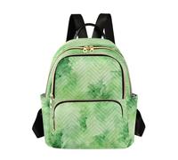 Waassud Abstract Green Tie Dye Backpack for Women Lightweight Casual Quilted Daypack Fashion Travel Backpack Purse for Work Gym College S