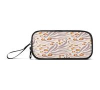 Waassud Abstract Leopard Spots Pencil Case Large Capacity Pen Holder 3 Compartment Stationery Pen Bag Nylon Zipper Pouch for Office Artist
