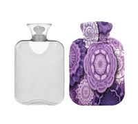 Waassud Abstract Mandalas Hot Water Bottle with Soft Cover Hot Water Bag for Pain Relief 2L Water Heating Pad for Neck Shoulder Small