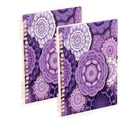 Waassud Abstract Mandalas Spiral Notebooks for Work College Detachable Ruled Notebooks Journal Note Book 60 Pages A5 Office Supplies 2 Pack