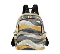 Waassud Abstract Waves Backpack for Women Lightweight Casual Quilted Daypack Fashion Travel Backpack Purse for Work Gym College S