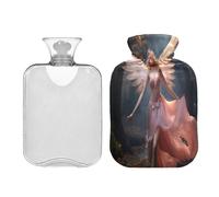 Waassud Angel in The Forest Hot Water Bottle with Soft Cover Hot Water Bag for Pain Relief 2L Water Heating Pad for Neck Shoulder Medium