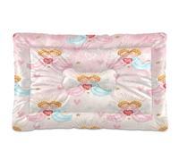 Waassud Angels Hearts Valentines Thick Dog Bed Mat Non-Slip Chew-Resistant Pet Bed for Dogs Cats Soft Washable Kennel Crate Pad for Floor Sofa Car 36" x 24"