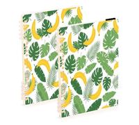 Waassud Bananas Tropical Leaves Spiral Notebooks Refillable A5 Ruled 1Pcs