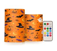 Waassud Bats Candy Moon Flameless Candles Battery Operated LED 2 Pack