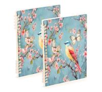 Waassud Bird in Cherry Blossom Spiral Notebooks for Work College Detachable Ruled Notebooks Journal Note Book 60 Pages A5 Office Supplies 1 Pack