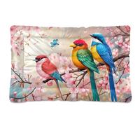 Waassud Birds on Branches Thick Dog Bed Mat Non-Slip Chew-Resistant Pet Bed for Dogs Cats Soft Washable Kennel Crate Pad for Floor Sofa Car 18" x 24"