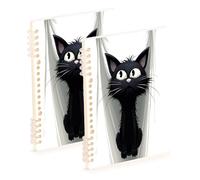 Waassud Black Cat Spiral Notebooks for Work College Detachable Ruled Notebooks Journal Note Book 60 Pages A5 Office Supplies 1 Pack