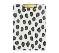 Waassud Black Lepoard Clipboard with Storage Acrylic Writing Board Low Profile Clip Decorative Organizer for Nurses Office Home 12" x 9"