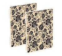 Waassud Black Peony-like Blossoms Spiral Notebooks for Work College Detachable Ruled Notebooks Journal Note Book 60 Pages A5 Office Supplies 1 Pack