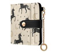 Waassud Black Silhouette Horse Wallet Women RFID Blocking PU Leather Holder