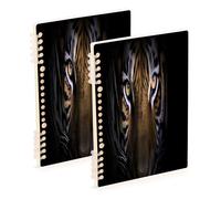 Waassud Black Tiger Head Spiral Notebooks for Work College Detachable Ruled Notebooks Journal Note Book 60 Pages A5 Office Supplies 1 Pack