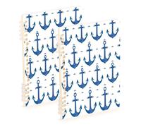 Waassud Blue Anchors Spiral Notebooks for Work College Detachable Ruled Notebooks Journal Note Book 60 Pages A5 Office Supplies 2 Pack