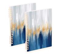 Waassud Blue Gold Spiral Notebooks for Work College Detachable Ruled Notebooks Journal Note Book 60 Pages A5 Office Supplies 1 Pack