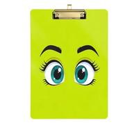 Waassud Blue-Green Eyes Clipboard with Storage Acrylic Writing Board Low Profile Clip Decorative Organizer for Nurses Office Home 12" x 9"