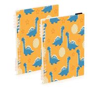 Waassud Blue Long?neck Dinosaurs Spiral Notebooks Refillable A5 Ruled 2Pcs