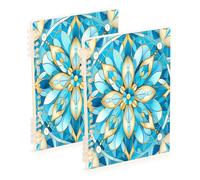 Waassud Blue Mandala Spiral Notebooks for Work College Detachable Ruled Notebooks Journal Note Book 60 Pages A5 Office Supplies 2 Pack