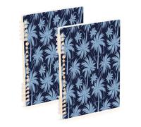 Waassud Blue Palm Trees Spiral Notebooks for Work College Detachable Ruled Notebooks Journal Note Book 60 Pages A5 Office Supplies 1 Pack