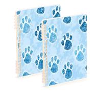 Waassud Blue Paw Prints Spiral Notebooks for Work College Detachable Ruled Notebooks Journal Note Book 60 Pages A5 Office Supplies 1 Pack