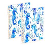 Waassud Blue Seahorses Spiral Notebooks for Work College Detachable Ruled Notebooks Journal Note Book 60 Pages A5 Office Supplies 2 Pack