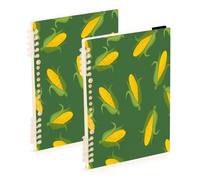 Waassud Bright Yellow Corn Cobs Spiral Notebooks Refillable A5 Ruled 1Pcs