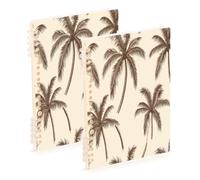 Waassud Brown Palm Trees Spiral Notebooks for Work College Detachable Ruled Notebooks Journal Note Book 60 Pages A5 Office Supplies 1 Pack