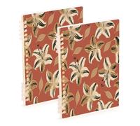 Waassud Brushstroke Floral Pattern Spiral Notebooks for Work College Detachable Ruled Notebooks Journal Note Book 60 Pages A5 Office Supplies 2 Pack