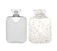 Waassud Bubbles Hot Water Bottle with Soft Cover Hot Water Bag for Pain Relief 2L Water Heating Pad for Neck Shoulder Small