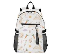 Waassud Bunnies Carrots Laptop Backpack for Women Men, 20L Casual Travel Backpack with 14 Inch Notebook Compartment, Lightweight Daypack for College Work Business Outdoor